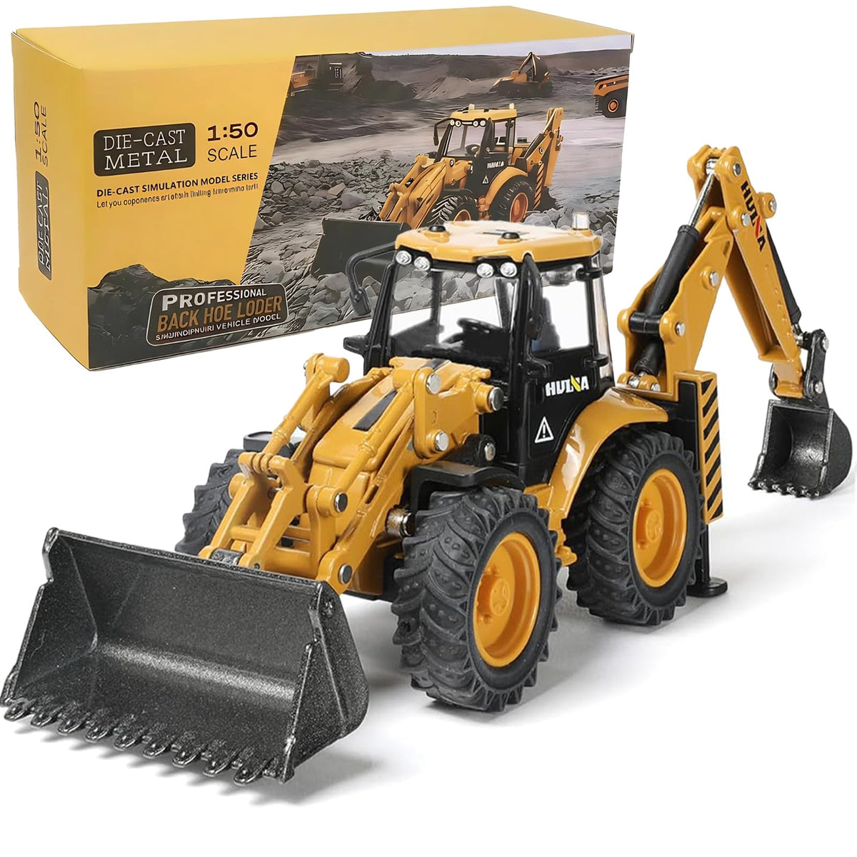 SHINESIGNAL excavator backhoe 1:50 die-cast with detailed cabin for realistic play