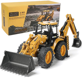SHINESIGNAL excavator backhoe 1:50 die-cast with detailed cabin for realistic play