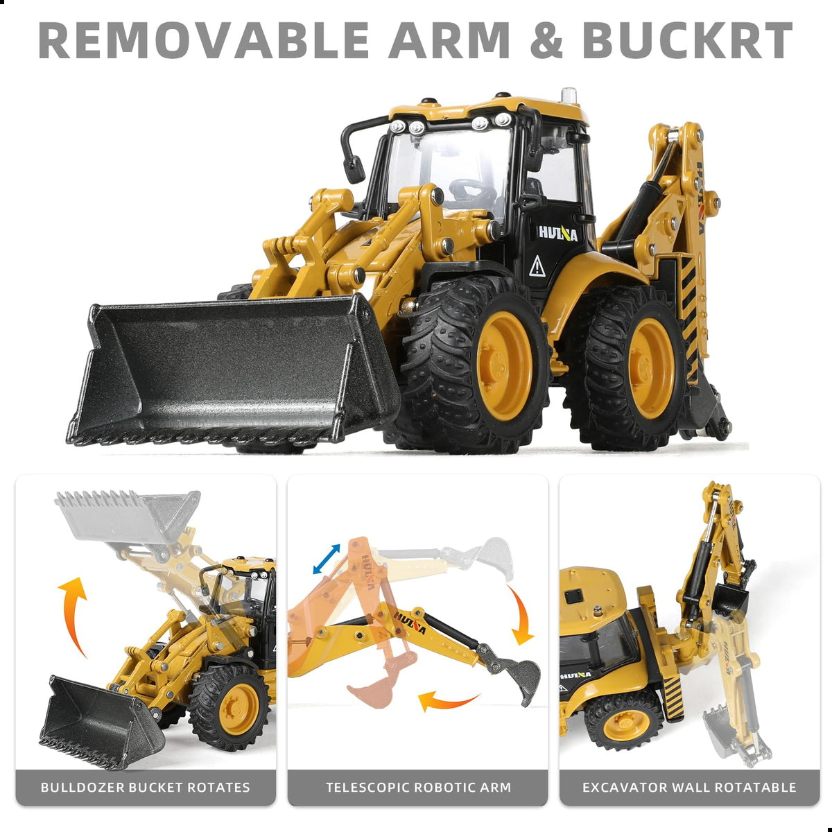 SHINESIGNAL excavator loader bucket moves with hydraulic-style joints