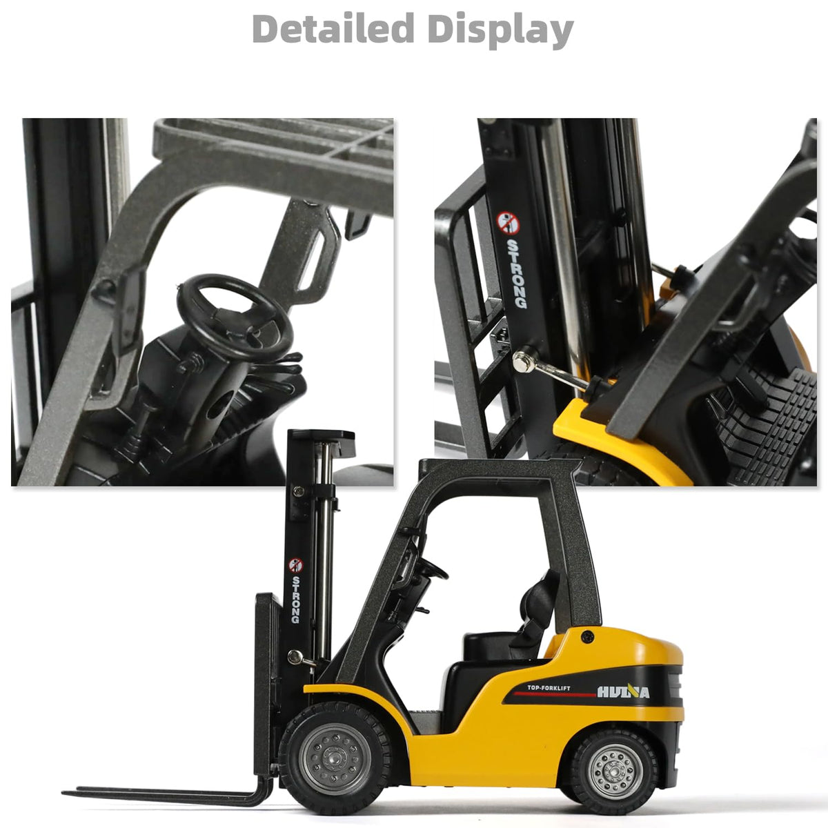 SHINESIGNAL Liftable Forklift Toy detachable forks for creative setup.