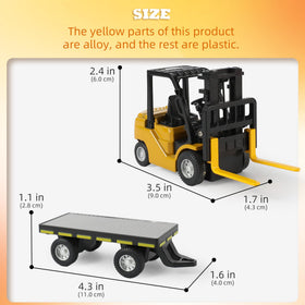 SHINESIGNAL RC Mini forklift 1:64 scale with textured paint and rubber tracks