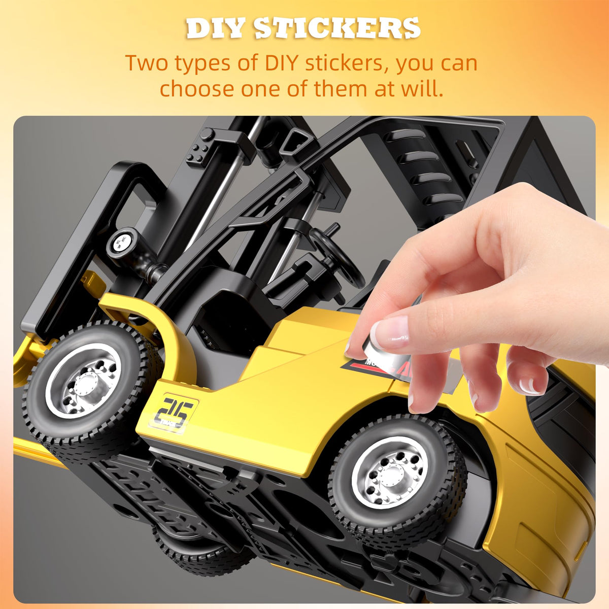 SHINESIGNAL RC Mini forklift rolls smoothly on rubber tracks for desk setups