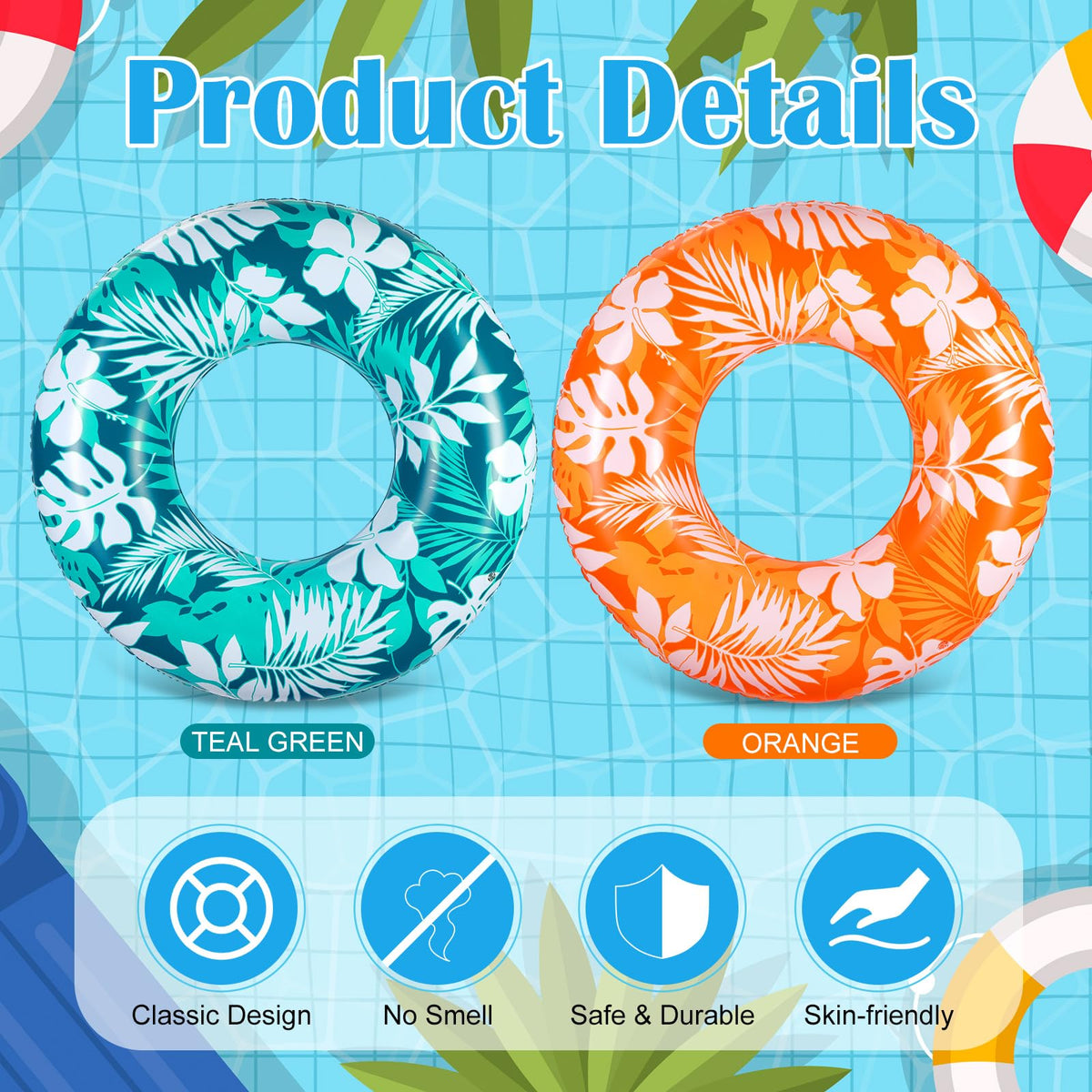 ShinyRelief tropical leaves design on one side, versatile for style