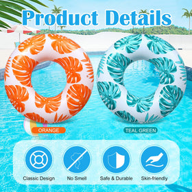 ShinyRelief adults 42inch pool float dark green and orange for easy visibility