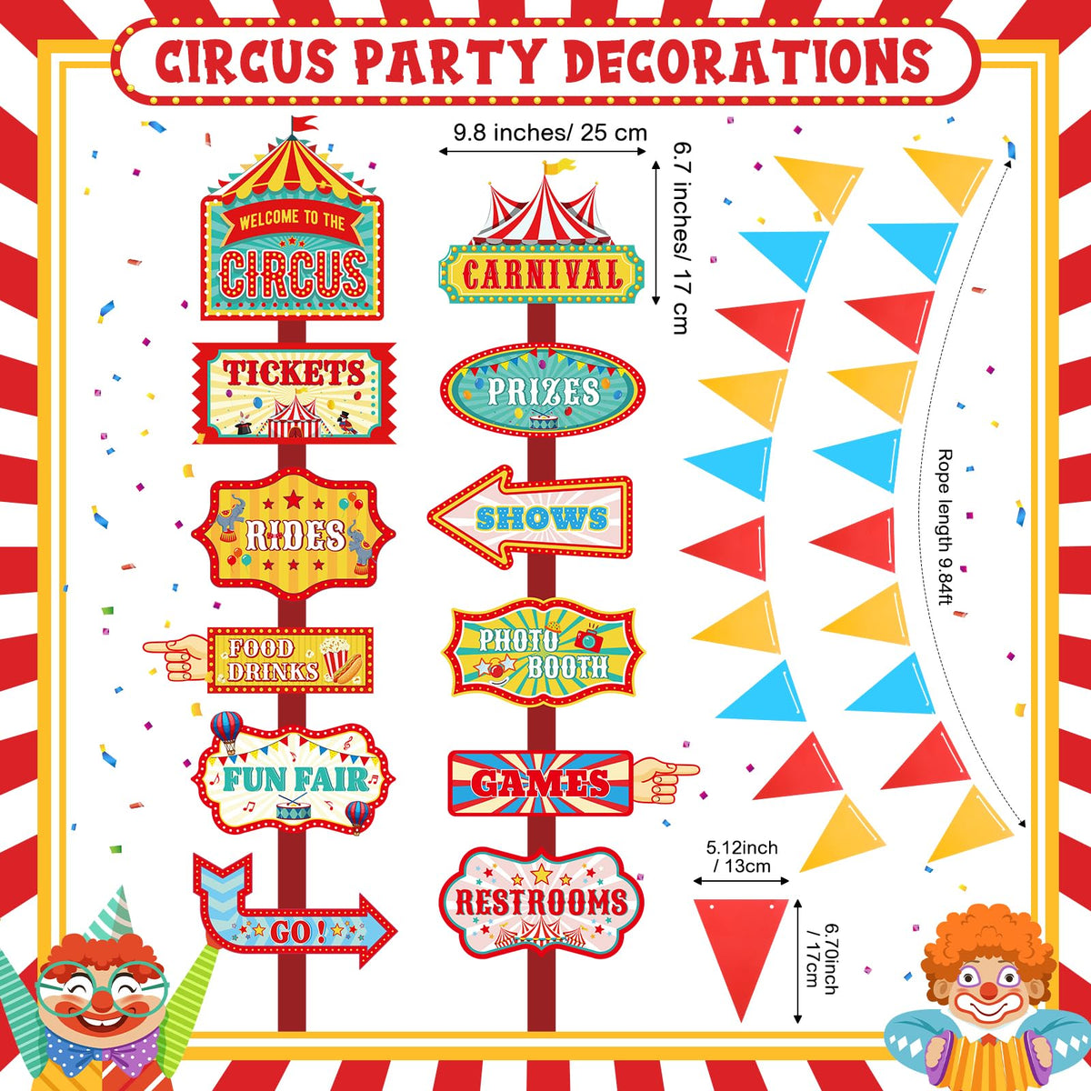 ShinyRelief carnival pennant banner adds color and movement to spaces.