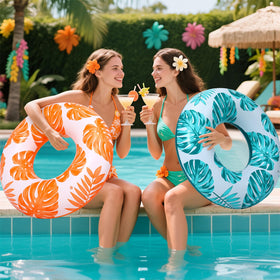 ShinyRelief large 42-inch pool ring offering roomy lounging space
