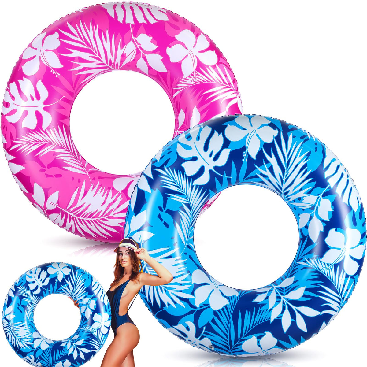 ShinyRelief adult pool float in blue offering roomy 42-inch lounging space