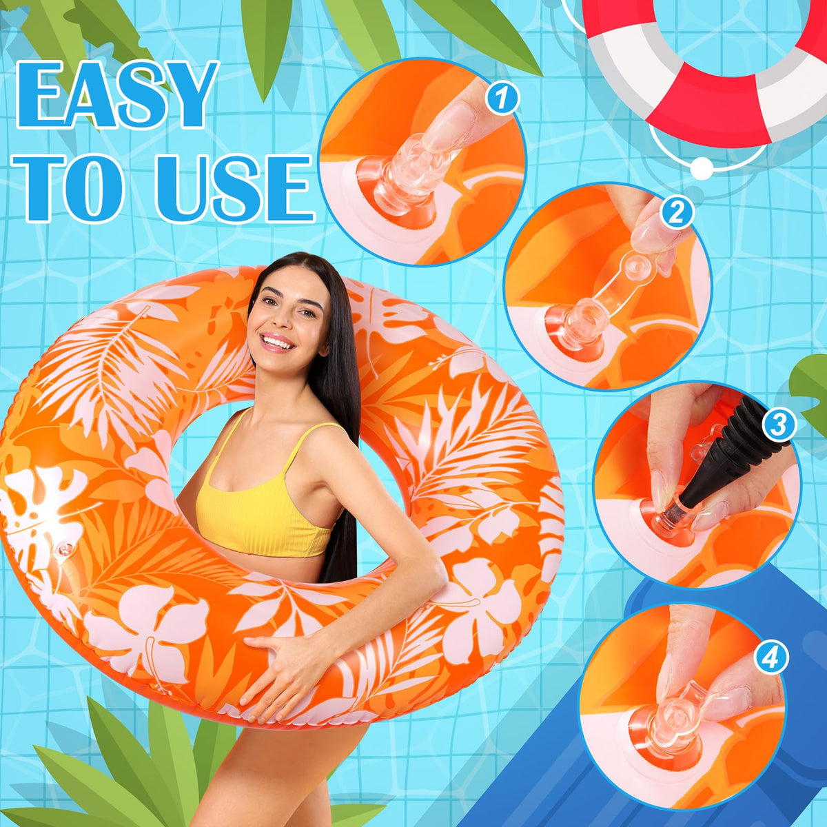 ShinyRelief floats are lightweight and portable for backyard or beach