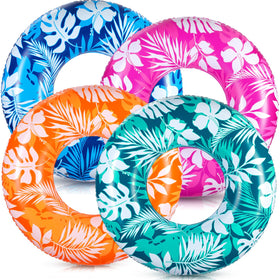 ShinyRelief pool tubes in blue leaf pattern offer stylish visibility for adults.