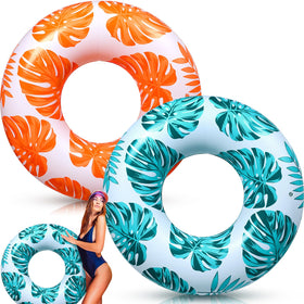 ShinyRelief tropical leaf design pool float 2-pack for colorful pool days