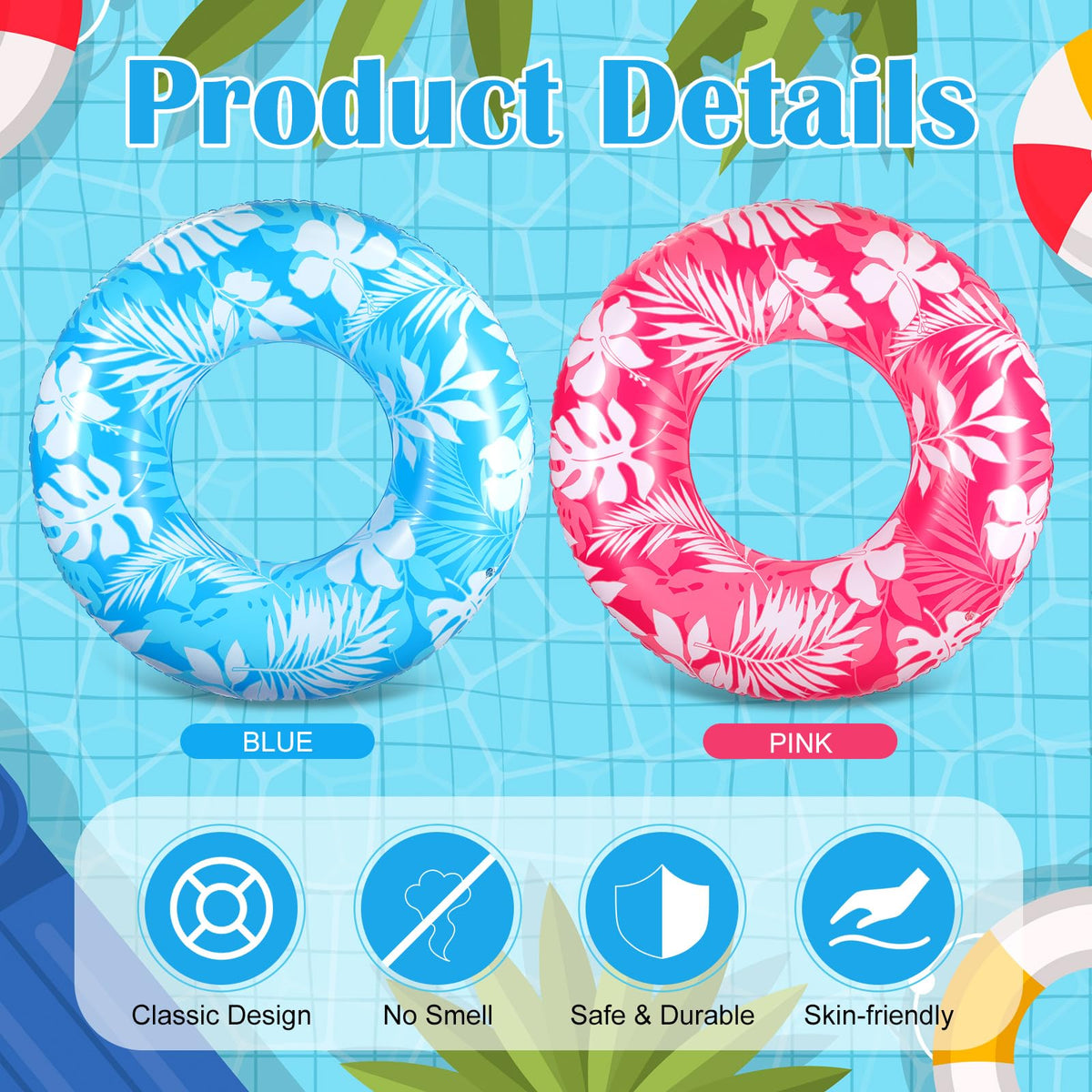 ShinyRelief pool float with tropical leaf design for stylish pool days.