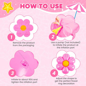 ShinyRelief pink daisy pool floats add whimsy to water parties and celebrations.