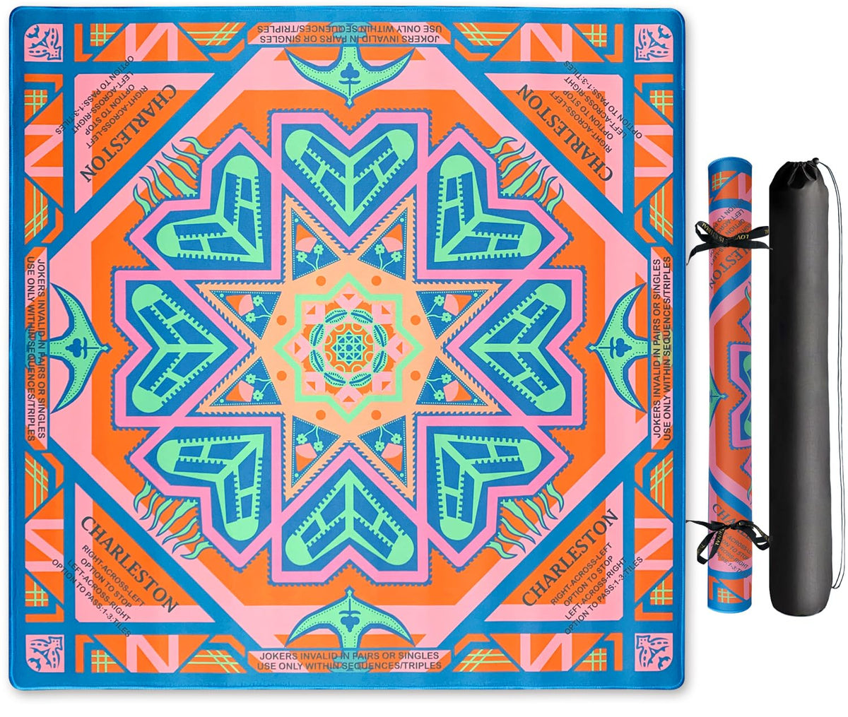 SHIYUE Mahjong mat 31-5 inch non-slip surface protects tables and reduces noise.