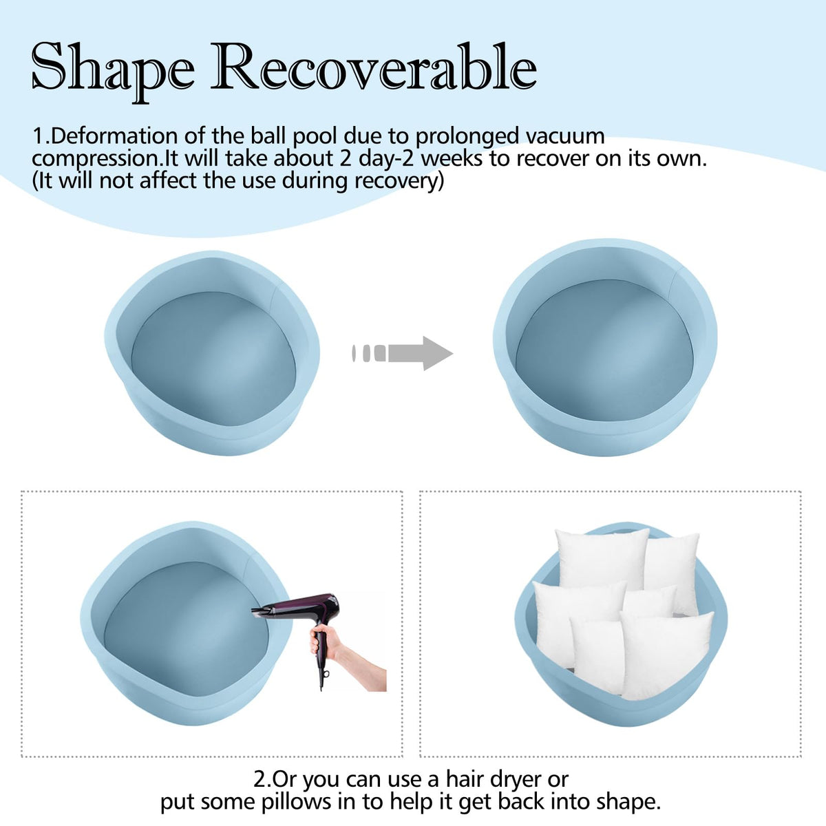 SHJADE round ball pit in blue, ideal for indoor or outdoor toddler fun.