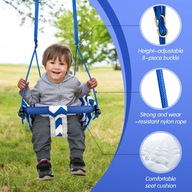 Shker Toddler Swing's 8-shaped buckle design enhances stability.