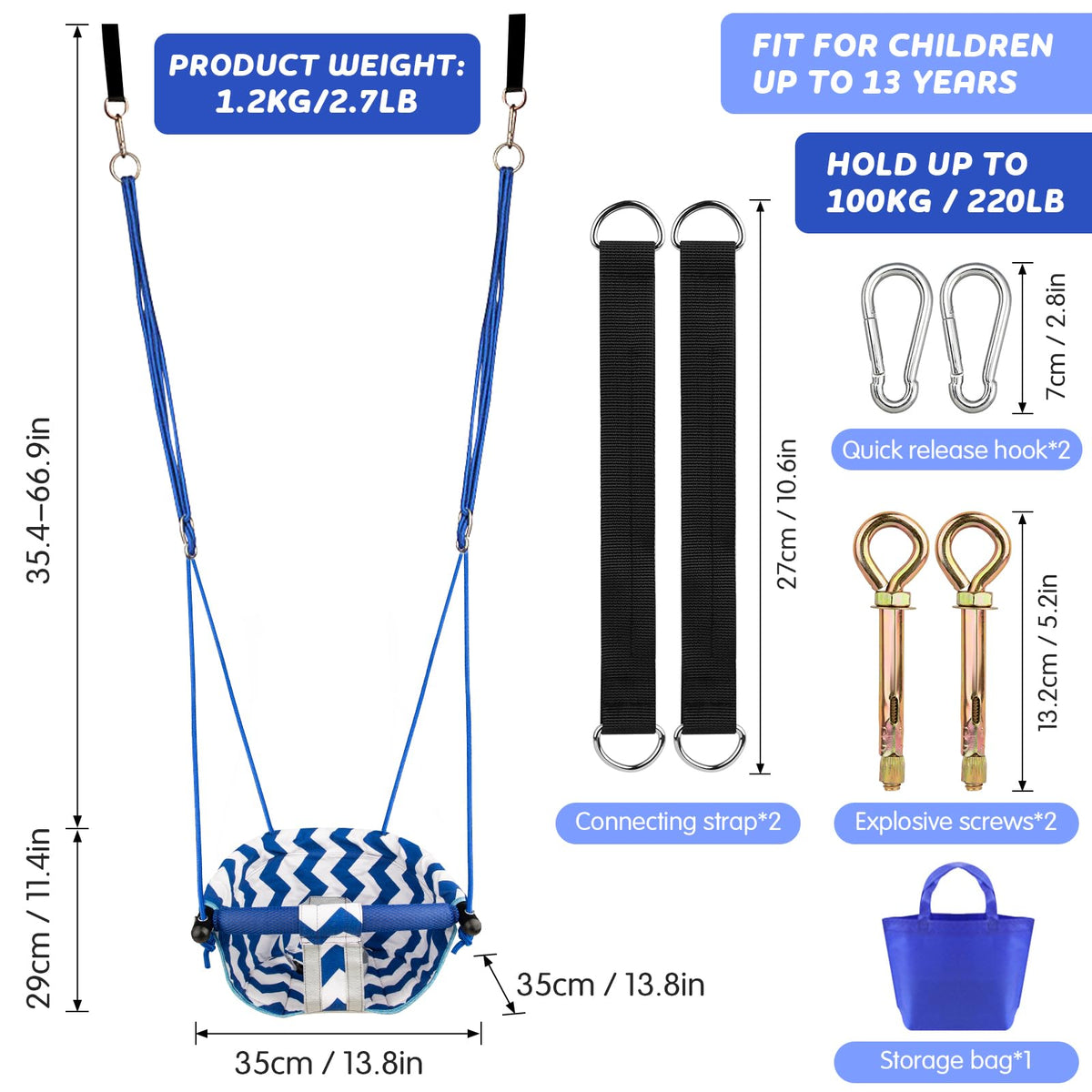 Shker Toddler Swing folds compactly for easy storage.