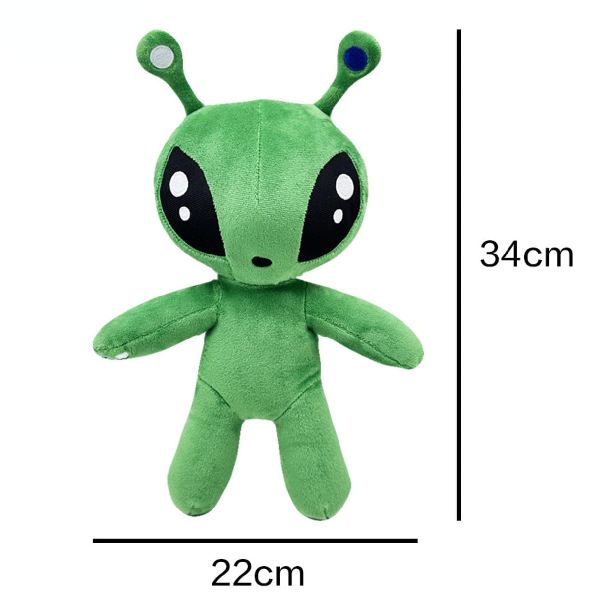 Shontay alien plush toy with child, a gentle playtime companion