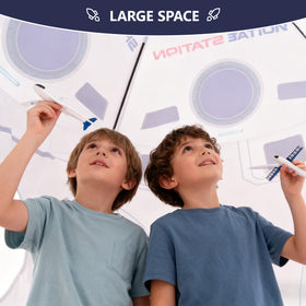 SHOUHOUNI rocket tent size fits neatly in playroom corners.
