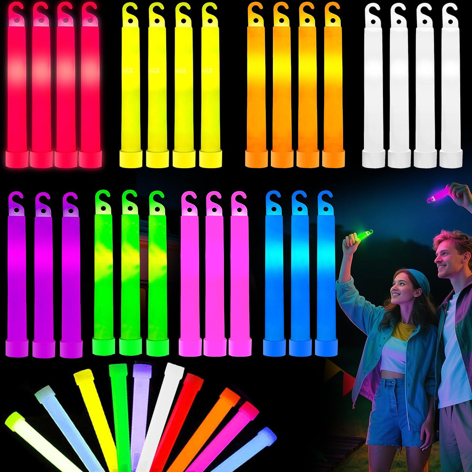 SHQDD 54Pcs glow sticks pack in bright colors for parties and events.