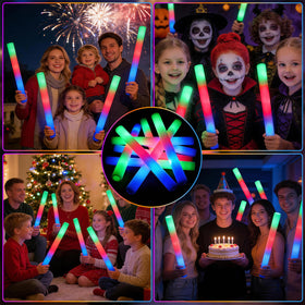 SHQDD glow sticks with replaceable batteries support long-lasting fun.