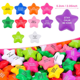 SHQDD colorful star stress balls in rose blue yellow purple.