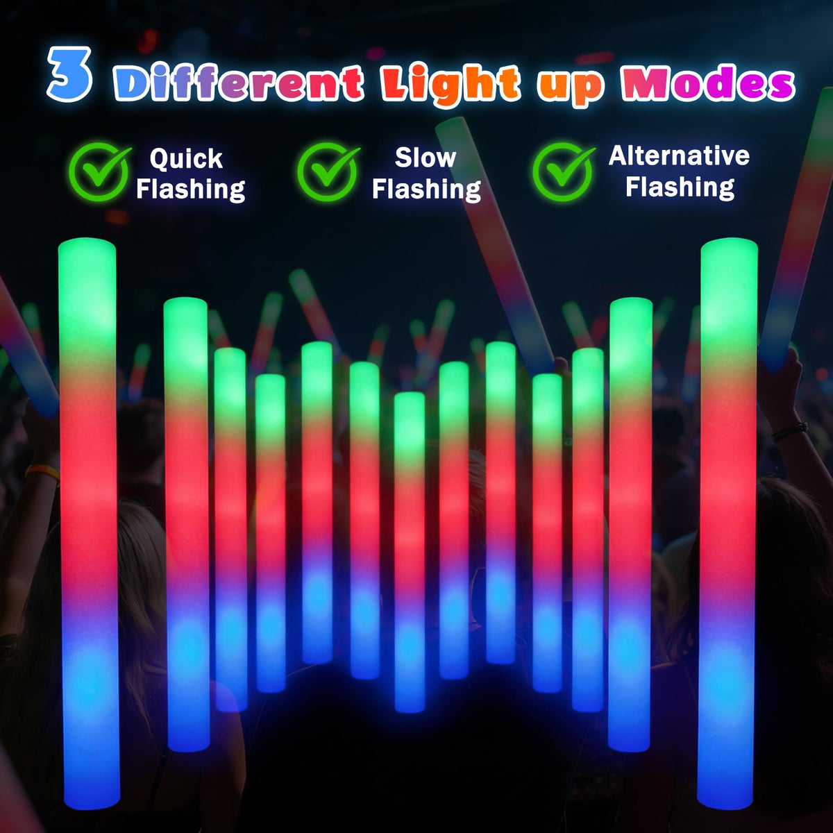 SHQDD glow sticks create dynamic ambiance at concerts and events.