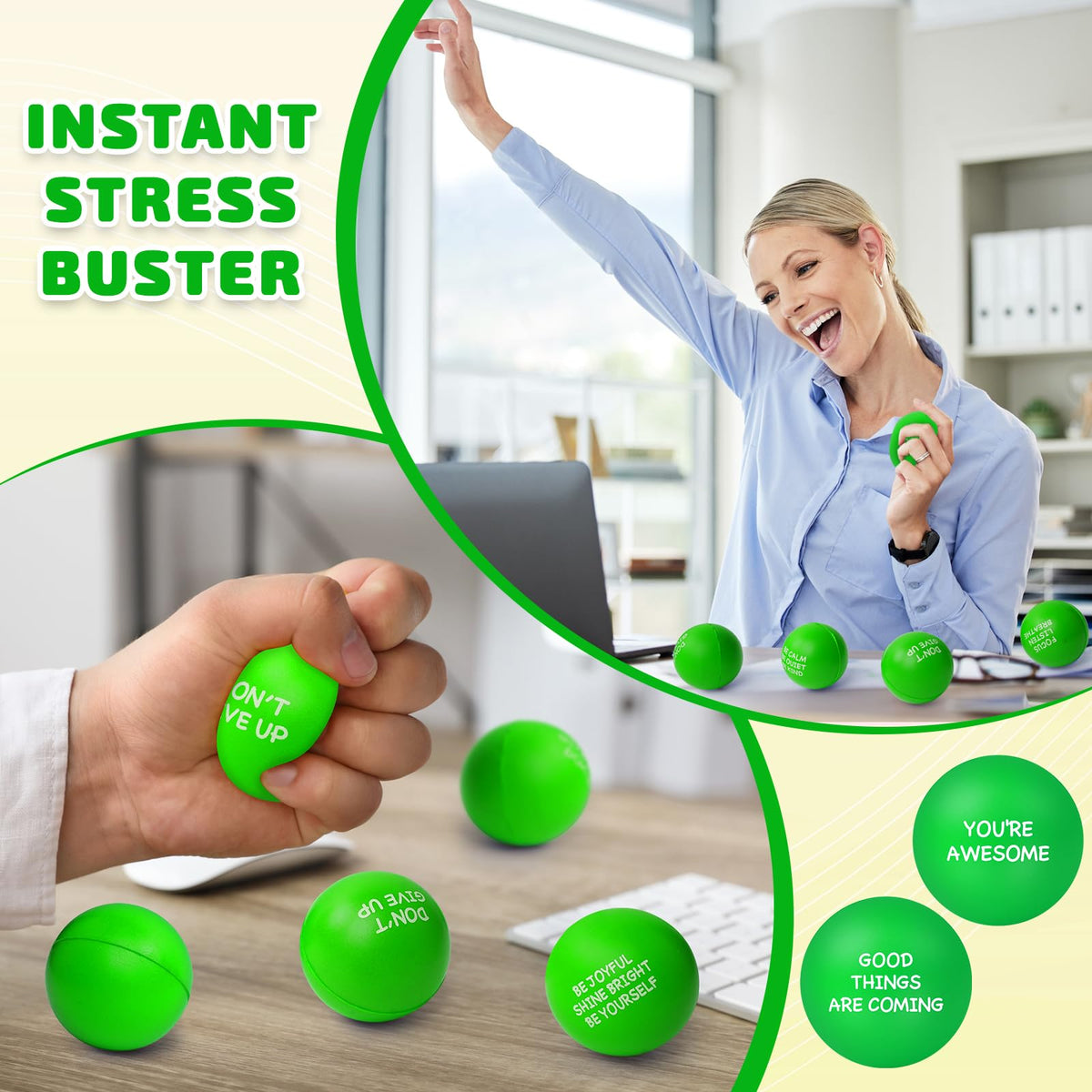 SHQDD durable PU foam stress ball stays soft after repeated squeezes
