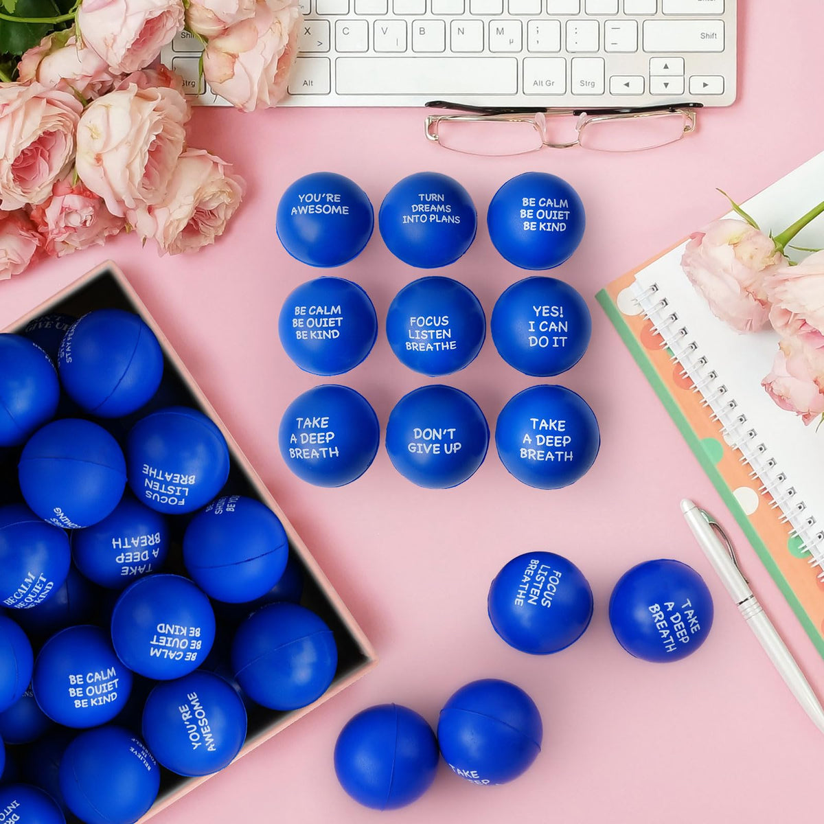 SHQDD ergonomic 4cm stress ball fits small hands for focused squeezes