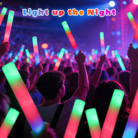 SHQDD foam glow sticks with multiple modes for bright, adjustable lighting.