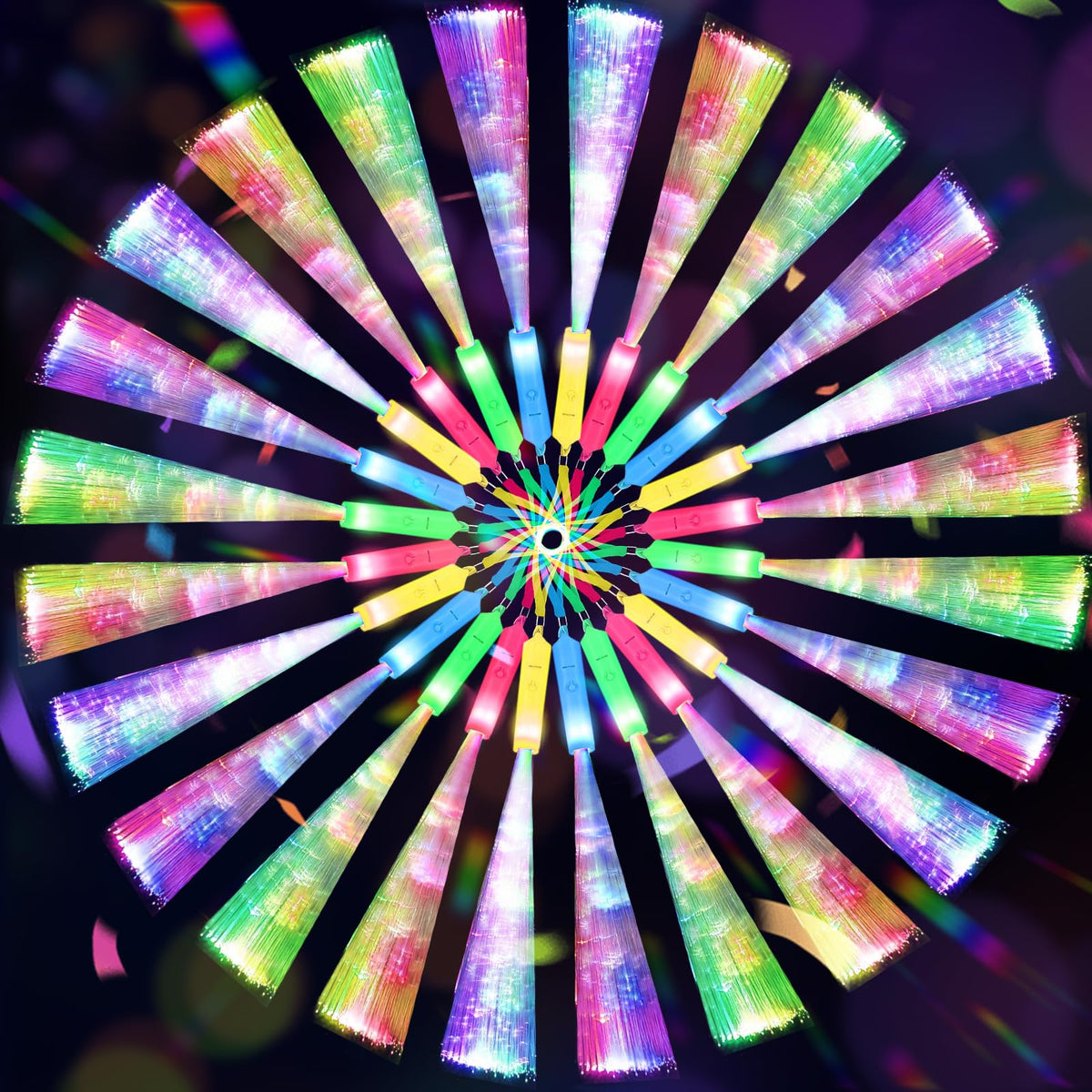 SHQDD glow fiber wands with neon colors for party fun and crowd lighting