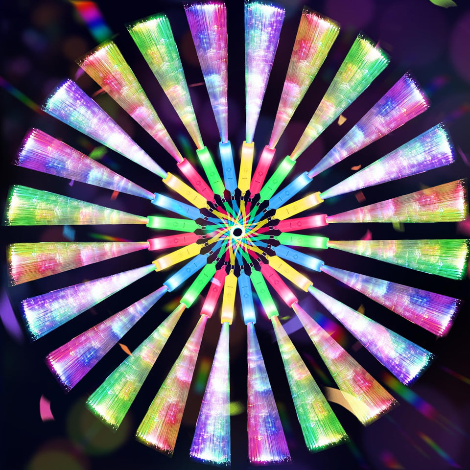 SHQDD glow fiber wands with neon colors for party fun and crowd lighting