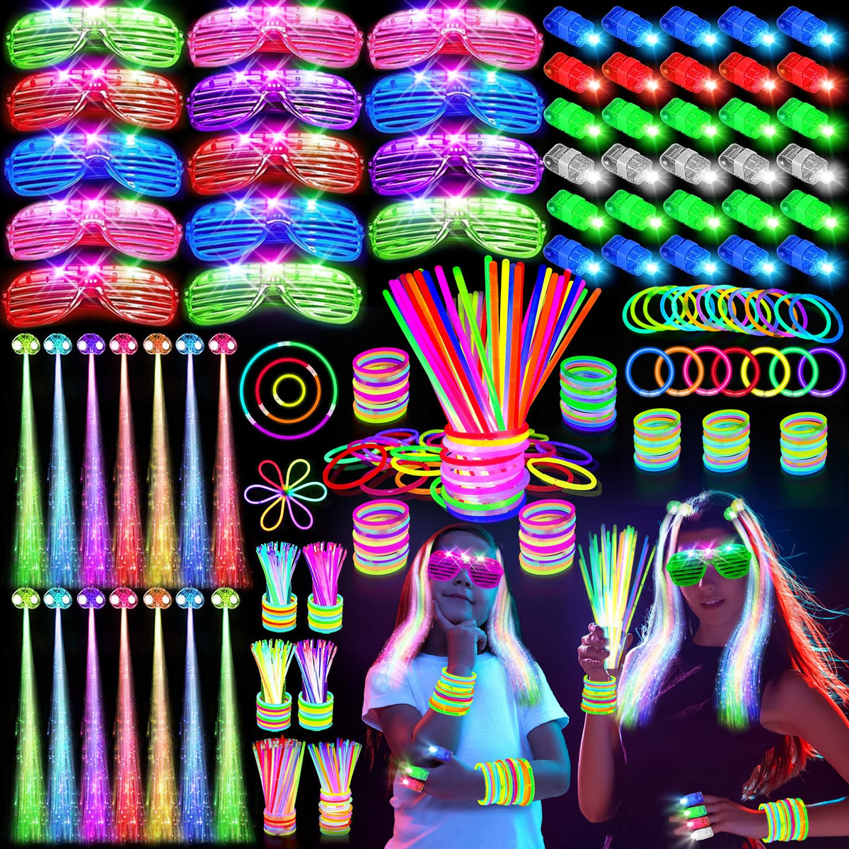 SHQDD glow glasses add neon party flair for celebrations and photos.