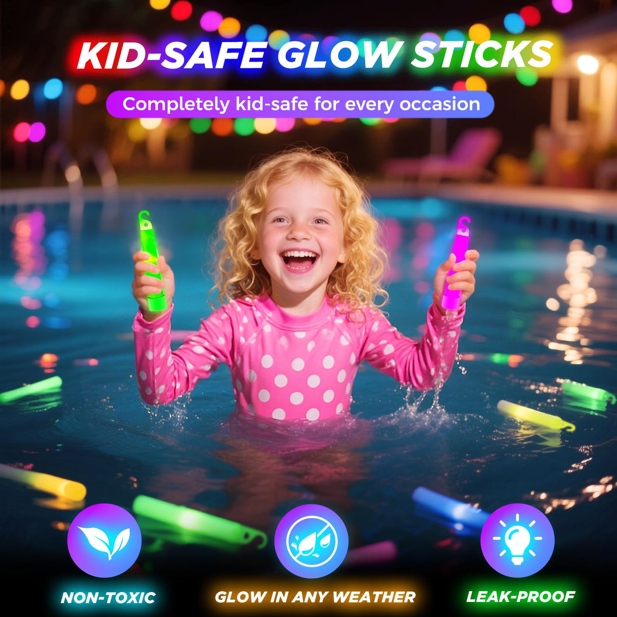 SHQDD glow sticks with 8 colors glow vividly for night celebrations.