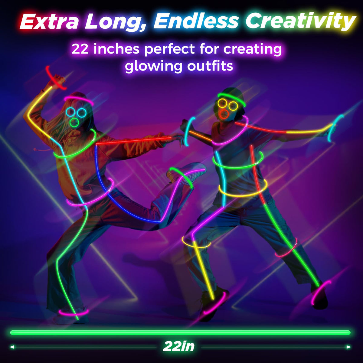 SHQDD Glow Sticks Bright Colors for bold necklaces and bracelets