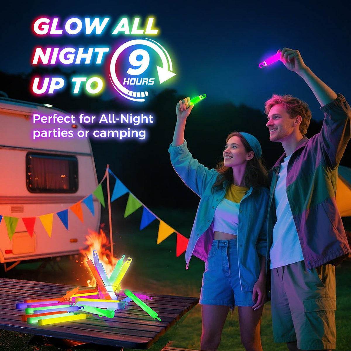 SHQDD child-safe CPSIA-certified glow sticks for kids' activities.