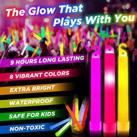 SHQDD waterproof and leak-proof glow sticks for outdoor parties.