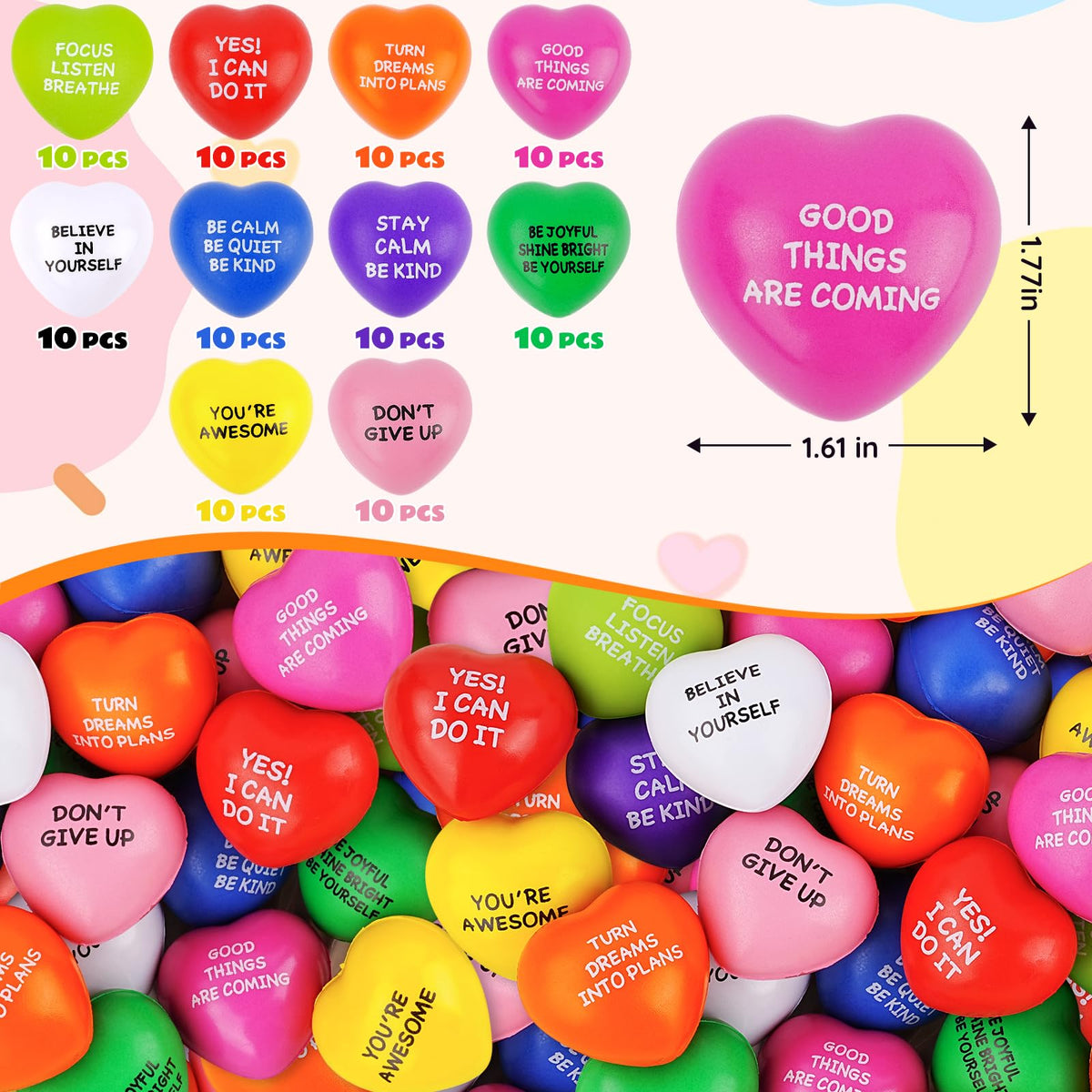 SHQDD heart stress balls for office and classroom use on the go