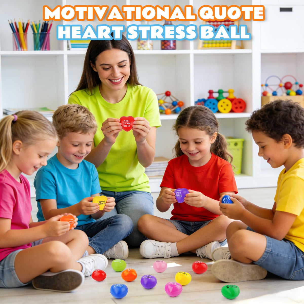 SHQDD heart stress balls for ages 6+ with supervision for safe play