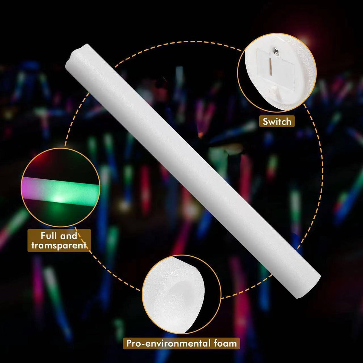 SHQDD glow sticks are kid-friendly with soft foam.