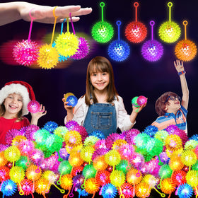 SHQDD LED glowing bouncy ball in green for night-time play and sensory fun.