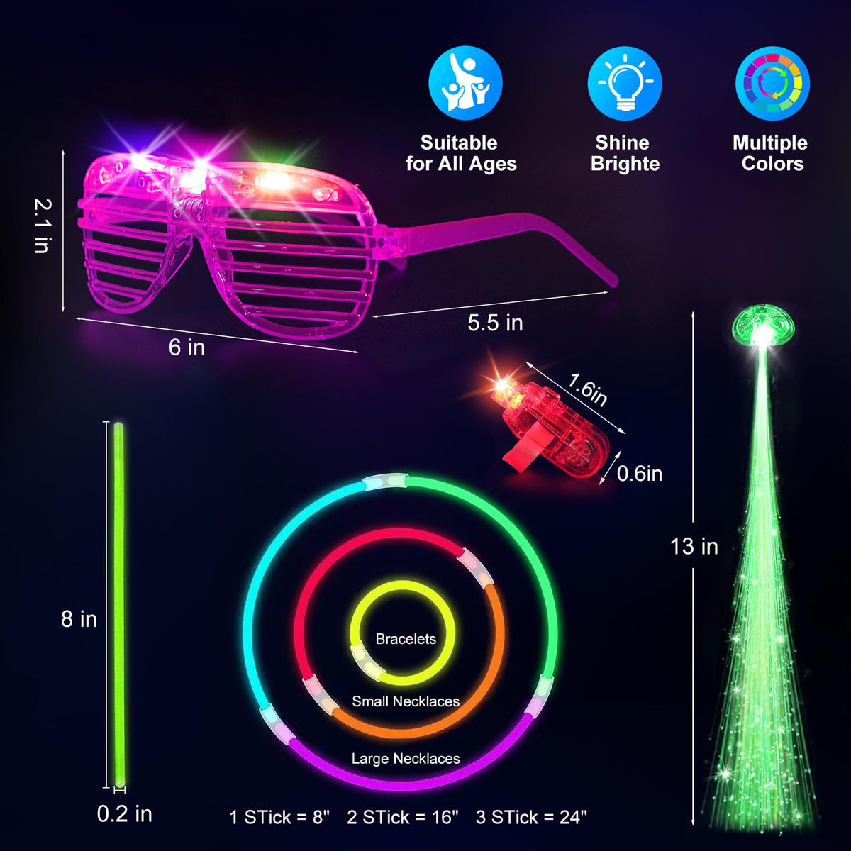 SHQDD LED hair accessories sparkle during night celebrations.