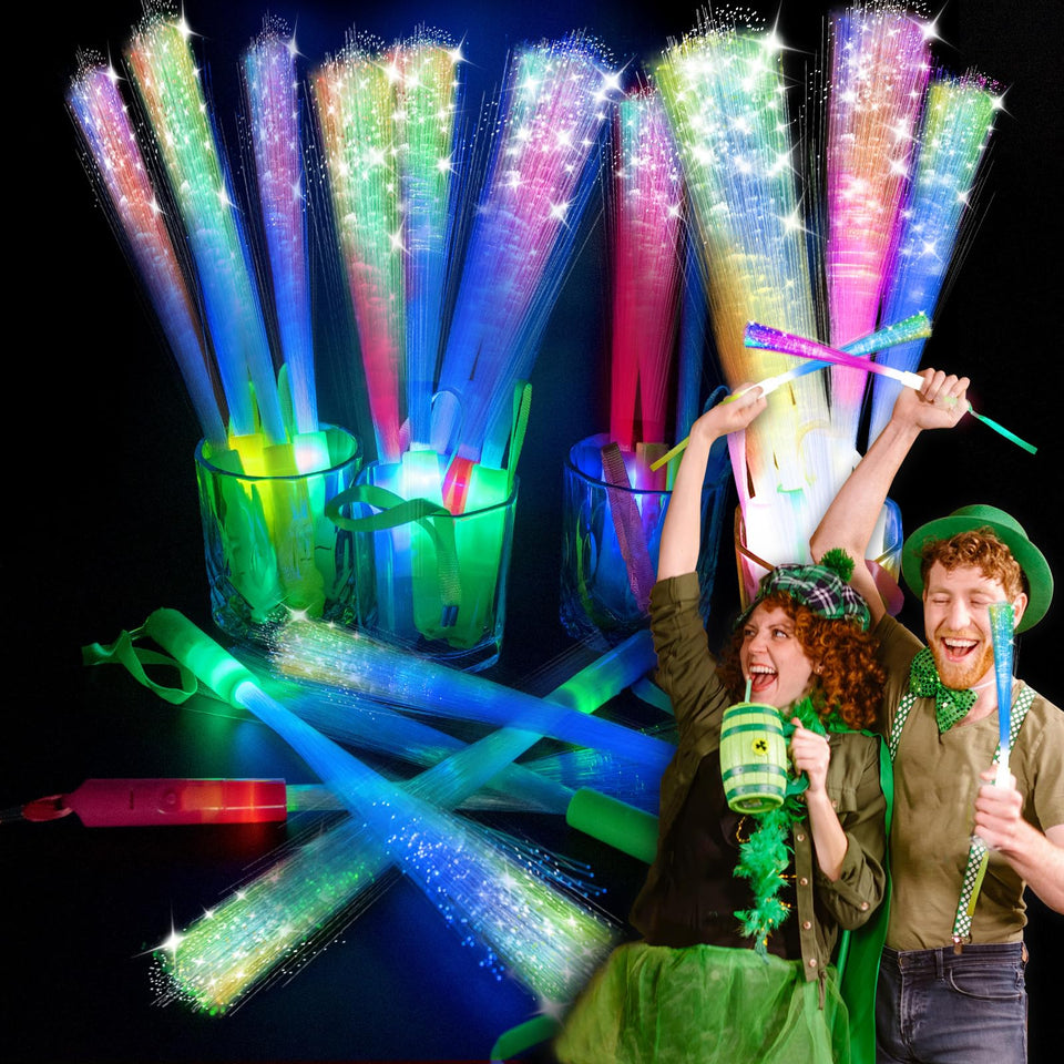 SHQDD neon bulk fiber optic wand glowing at a party