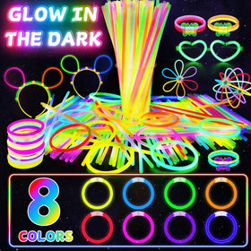 SHQDD neon glow stick connectors let you quickly make bracelets and necklaces.