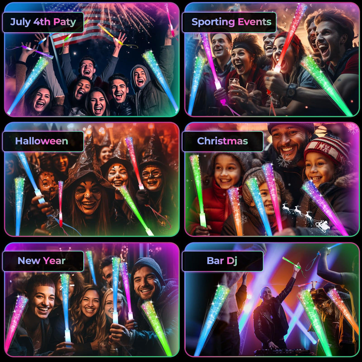 SHQDD neon fiber wands provide safe, reusable party lighting