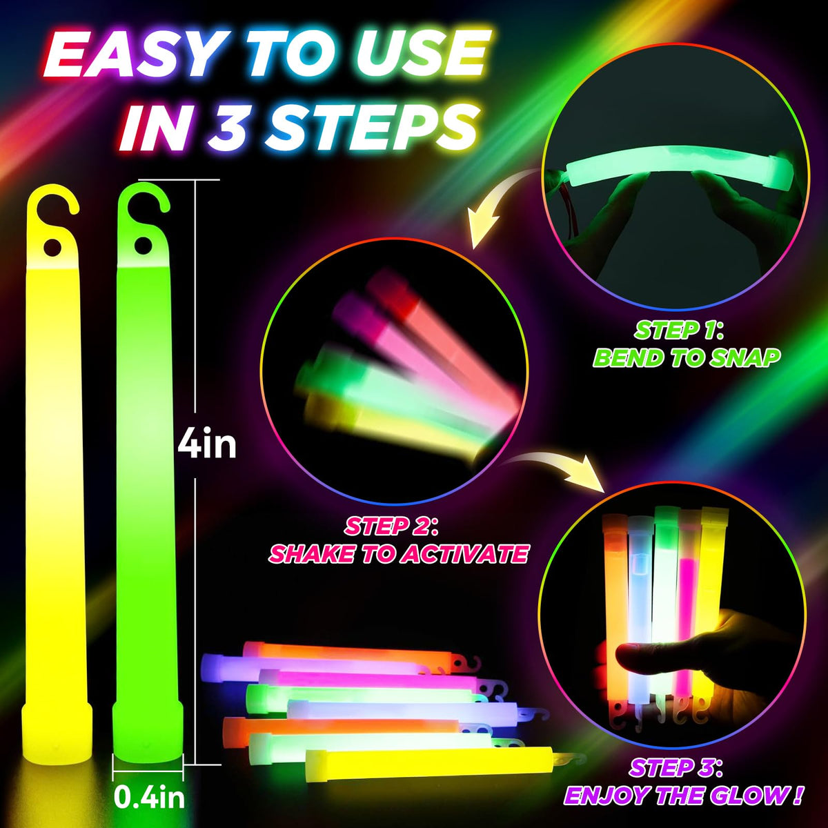 SHQDD Party favors glow sticks perfect for birthdays and festivals