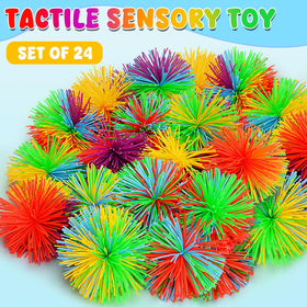 SHQDD rainbow pom balls provide colorful sensory fidgeting for calm focus