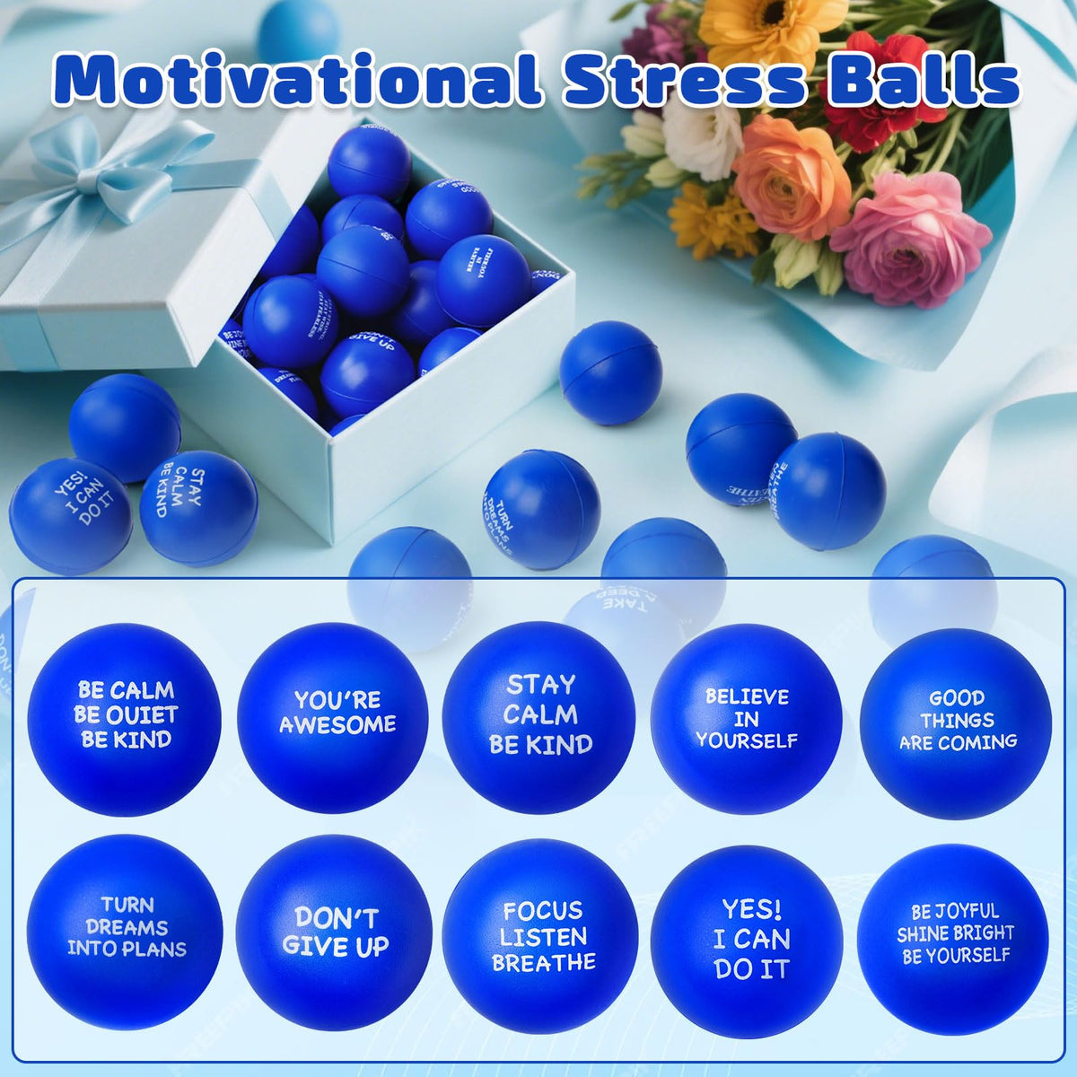 SHQDD sky blue stress ball for relaxation and desk organization during breaks