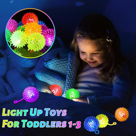 SHQDD soft rubber spikes provide safe tactile play with glow balls