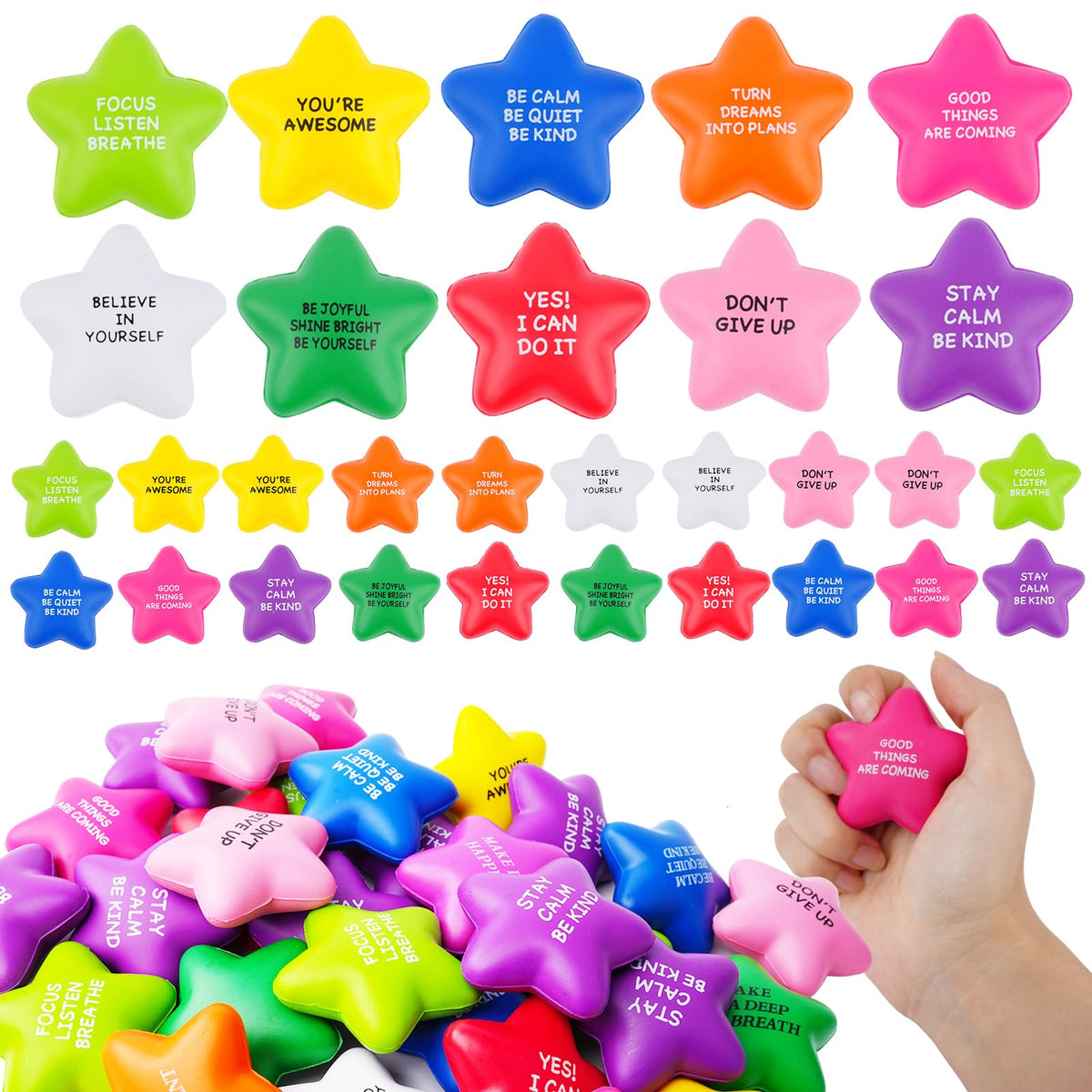SHQDD star stress ball set of 200pcs for versatile office and classroom use.