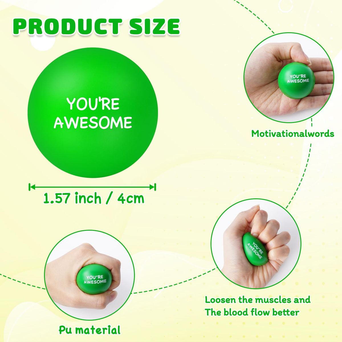SHQDD lime green stress ball brightens desks and improves focus